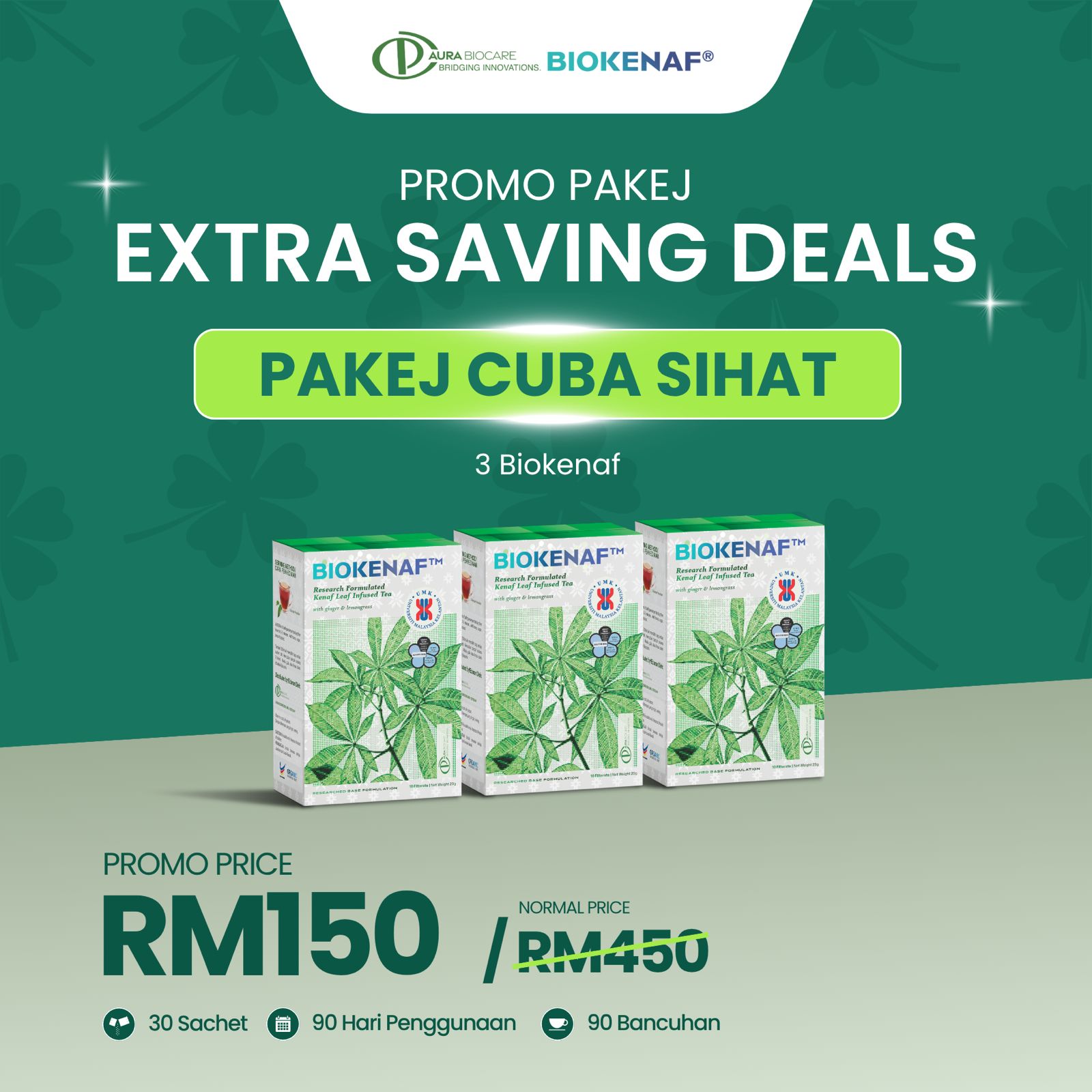 Pakej Cuba Sihat - 3 Biokenaf RM150